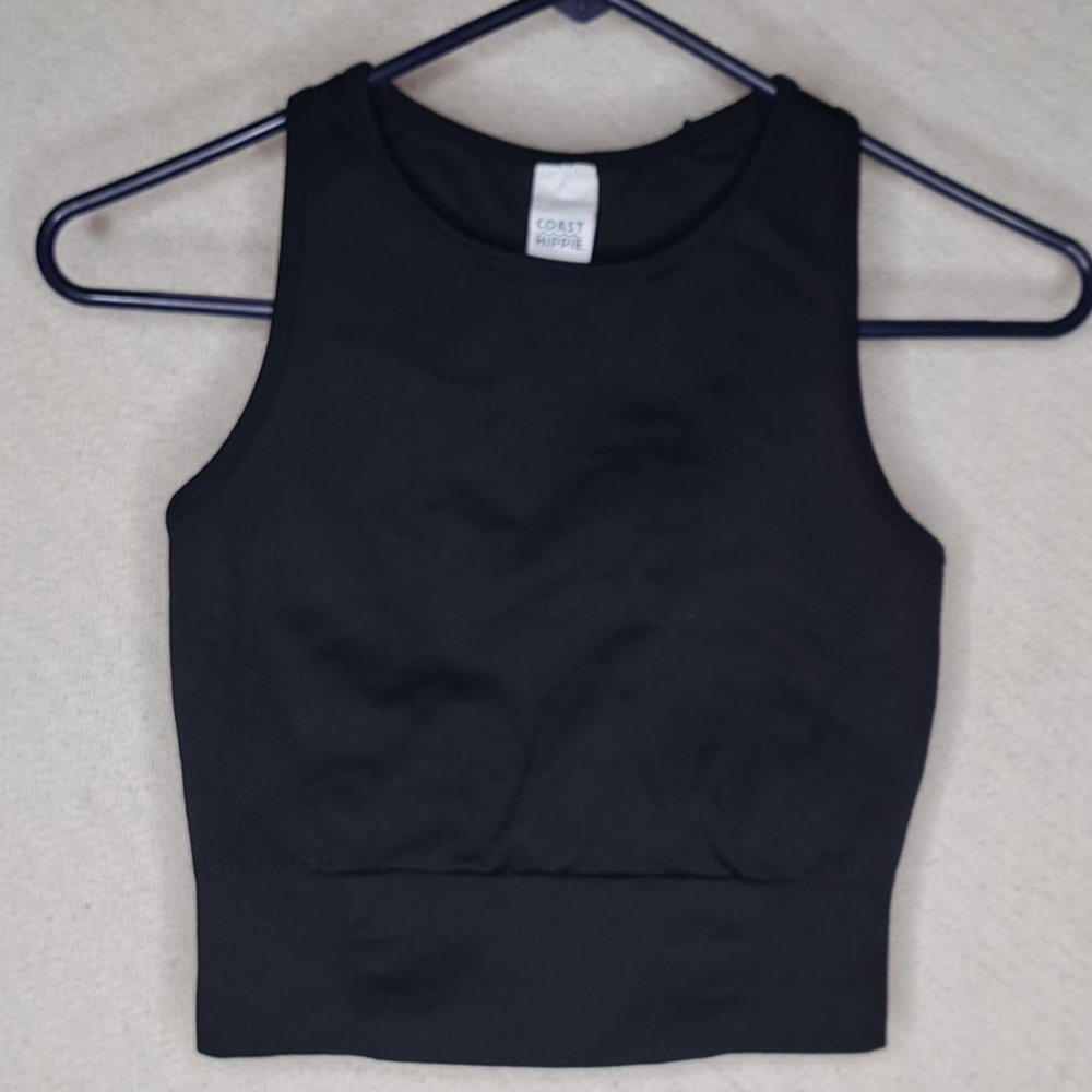 Black Crop Fitted Tank Top